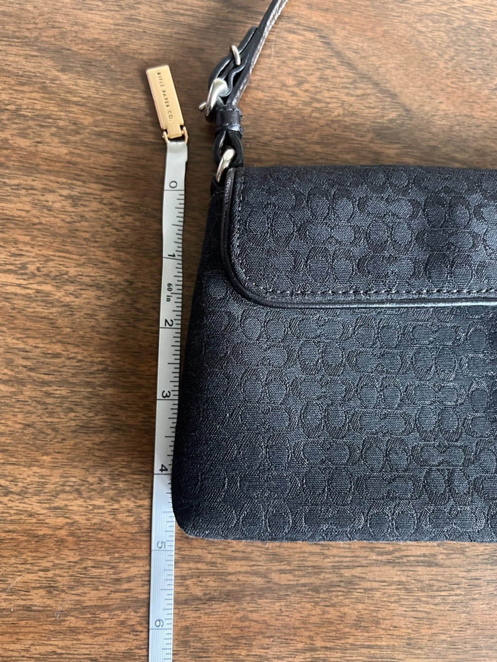 Vintage Coach Hamptons Shimmer Shoulder Flap Bag Black Pink Lining F3J-6380 Y2K - Picture 16 of 16